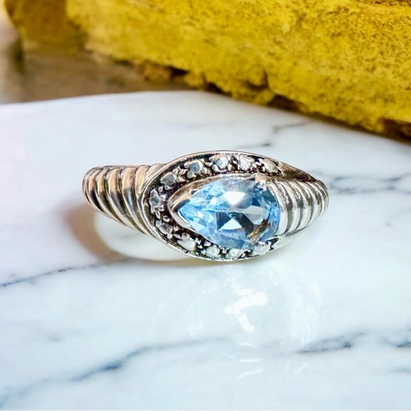 Blue Topaz Sterling Silver Ring (7) - Picture 9 of 14